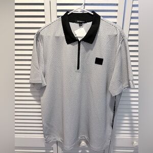 Karl Lagerfeld Zip-Up Polka Dot Polo NWT